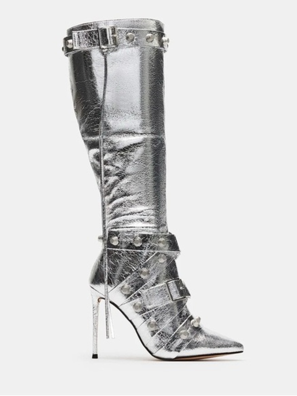 Steve Madden 🩶 silver fink boots 7.5 ✨